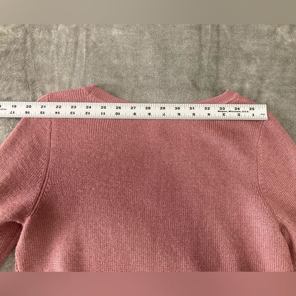 H by Halston Sweater Women XS Mauve Wool Blend Lace Knit Preppy Feminine Cozy - Picture 8 of 10